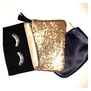 3 ipsy makeup bags.